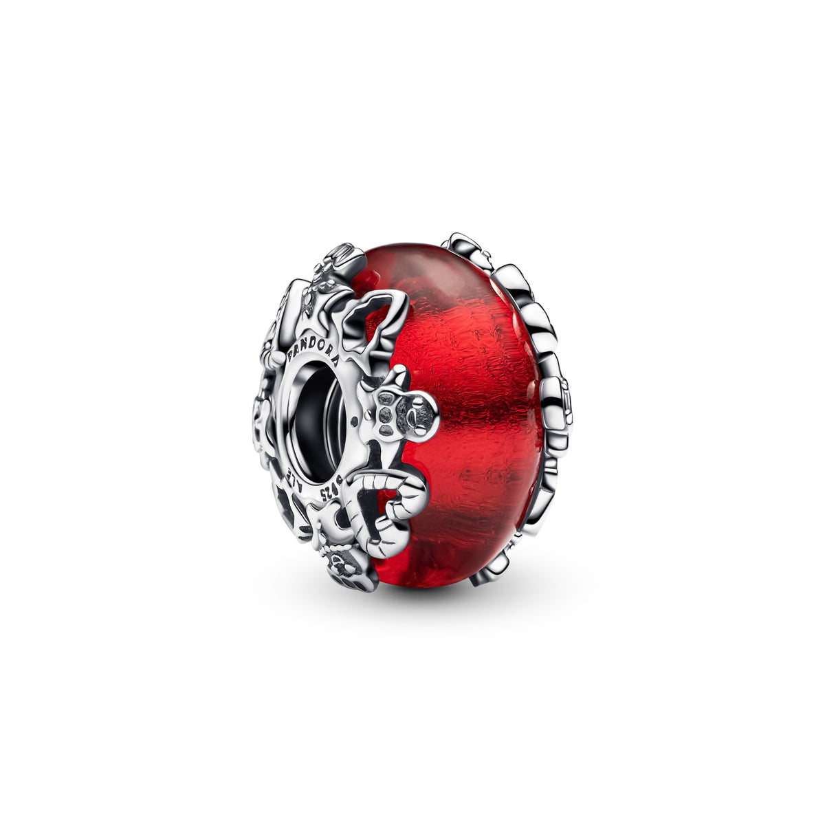 Pandora Muranoglazen bedel met kerstmagie zilver