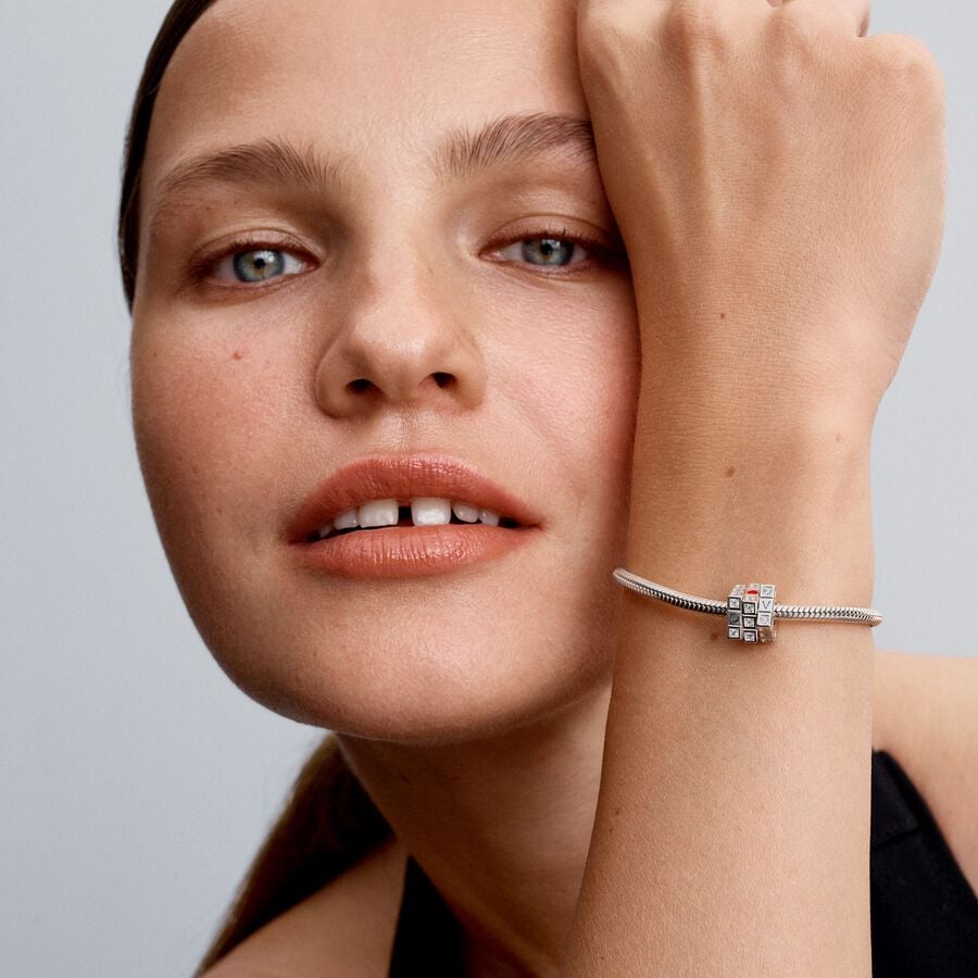 Pandora Beweegbare Speelgoedkubus Bedel zilver - 793672C01