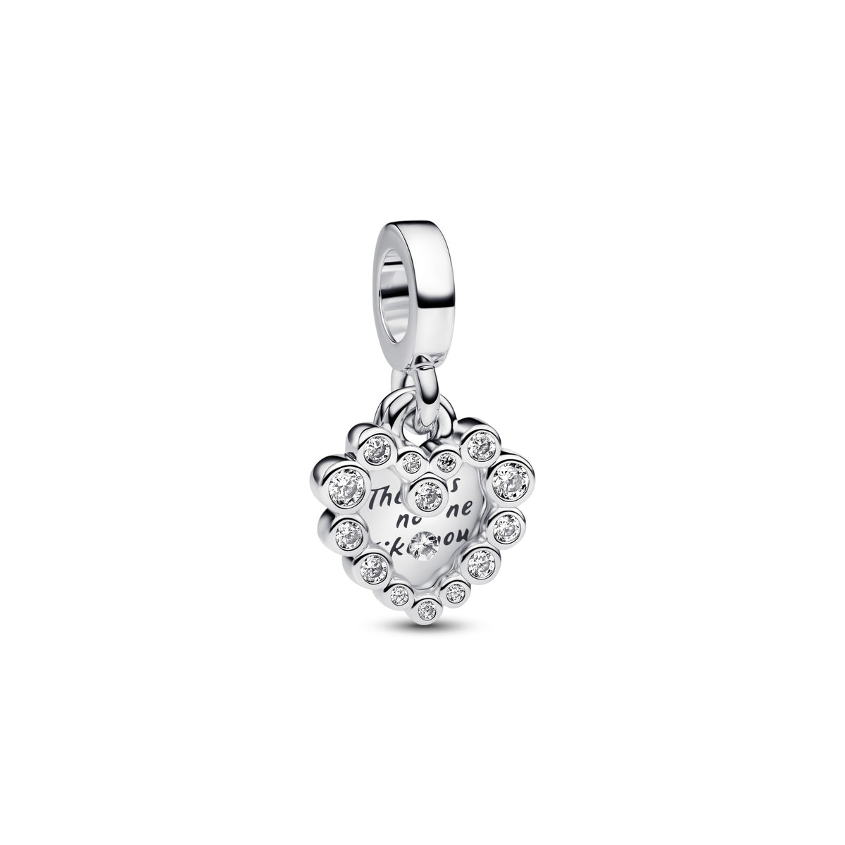 Pandora Sparkling Heart-dubbele hangende bedel zilver