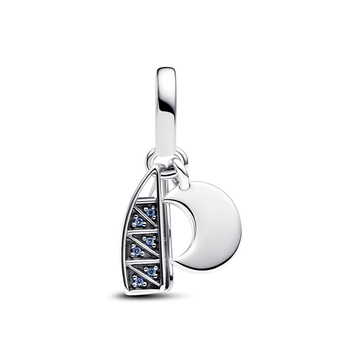 Pandora Burj Al Arab Dubai Dubbele Hangende Bedel zilver - achterkant