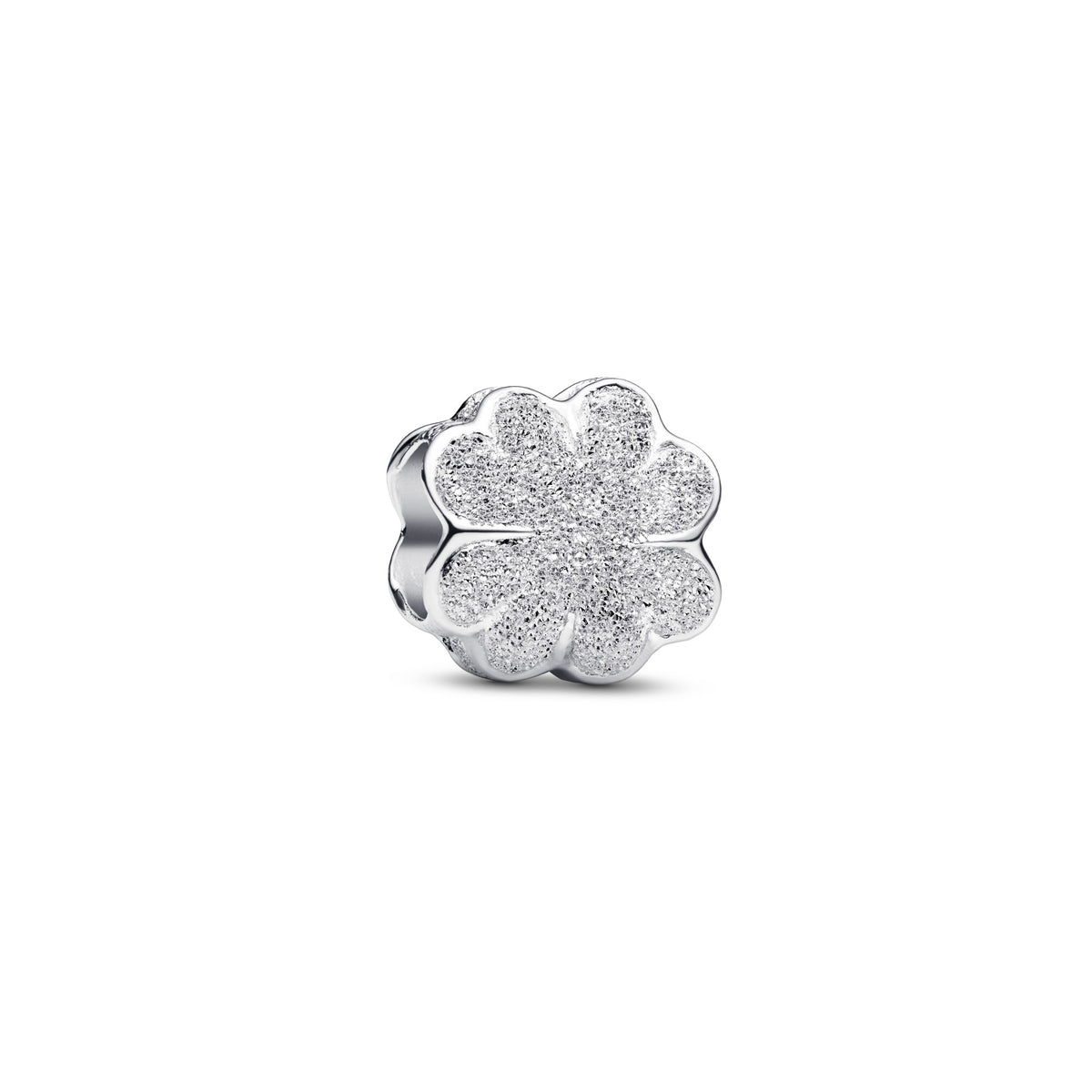 Pandora Getextureerd Klavertje Vier Minibedel zilver