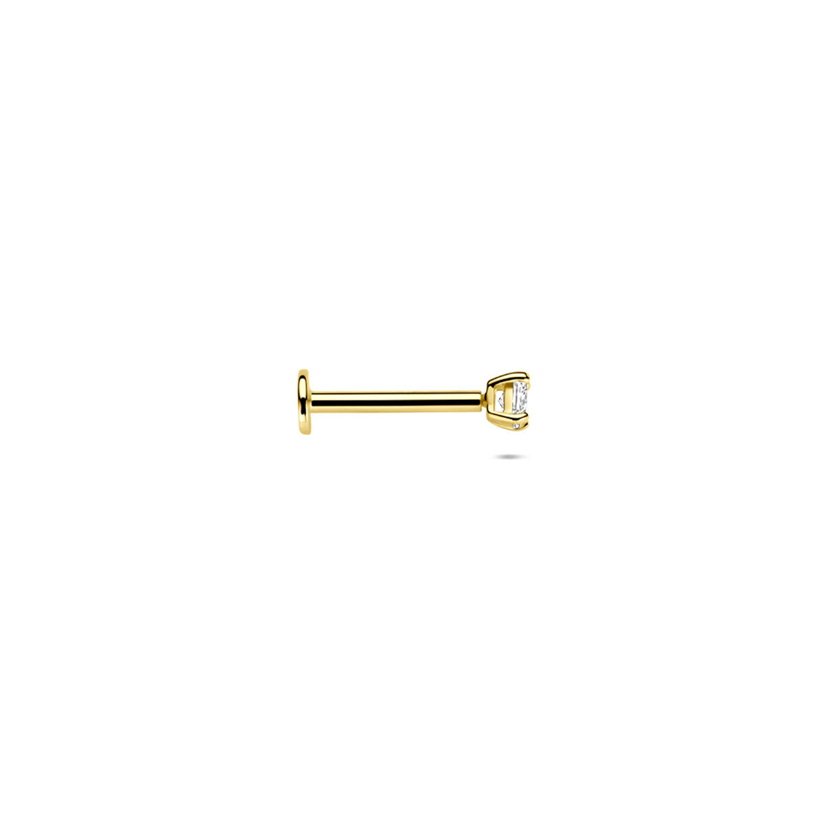 Fantasy Collection Flat back piercing zirkonia 2,5 mm 14K geelgoud