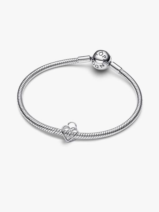 Pandora Opengewerkt Hart Hangslot Bedel zilver - 794358C00