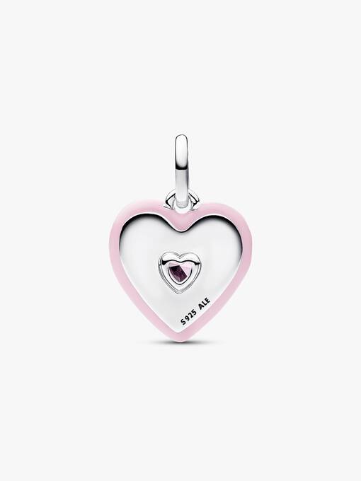 Pandora Stralend Roze Hart Medaillonbedel zilver medallion - 794409C01