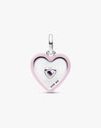 Pandora Stralend Roze Hart Medaillonbedel 794409C01 – Zilver met Emaille