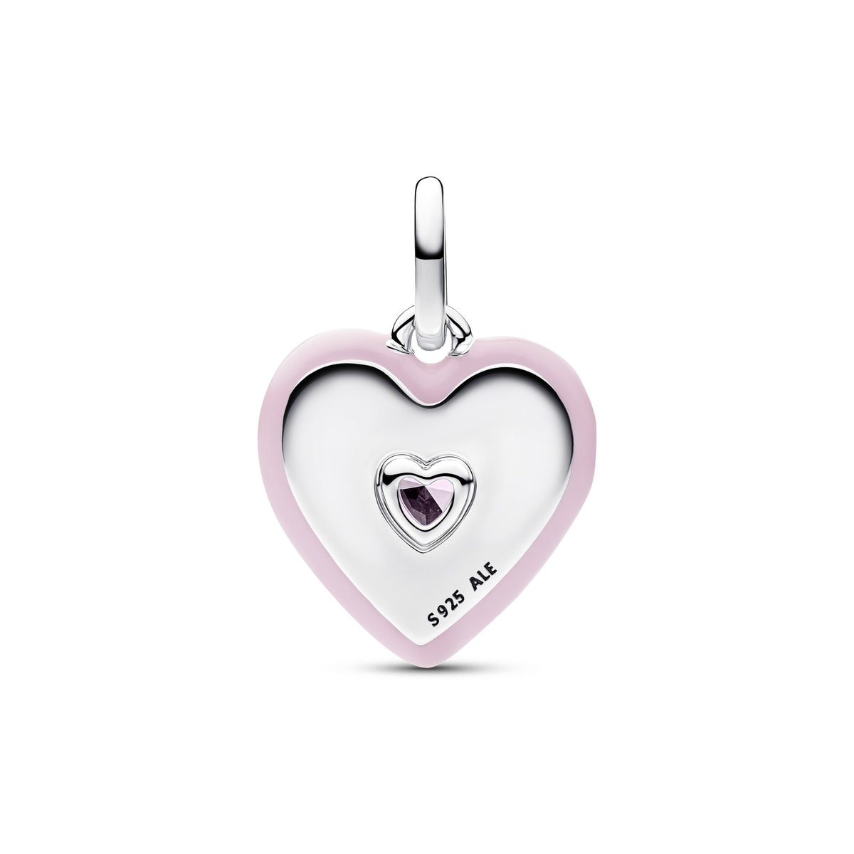 Pandora Stralend Roze Hart Medaillonbedel zilver 794409C01