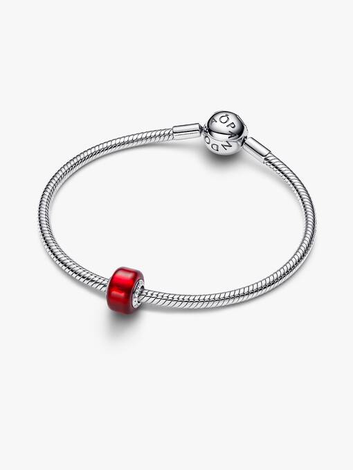 Pandora Rode Muranoglazen Bedel zilver - 794425C00
