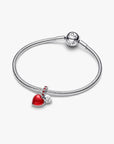 Pandora Rood Muranoglas Rood Hart Hangende Bedel 794429C01 – Zilver