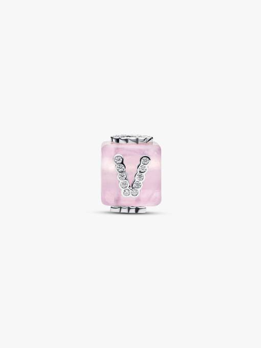 Pandora Roze Muranoglazen Liefdeskubus Bedel zilver - 794433C01