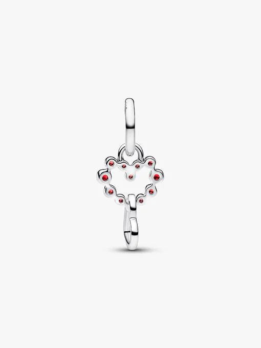 Pandora Verbonden Harten & Rode Stenen Hangende Bedel zilver - 794435C01