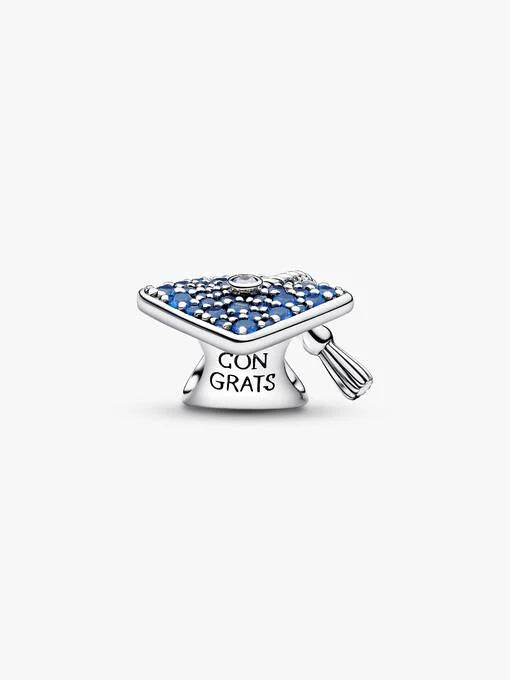 Pandora Sprankelende Blauwe 2026 Afstudeercap Bedel zilver - 794461C01