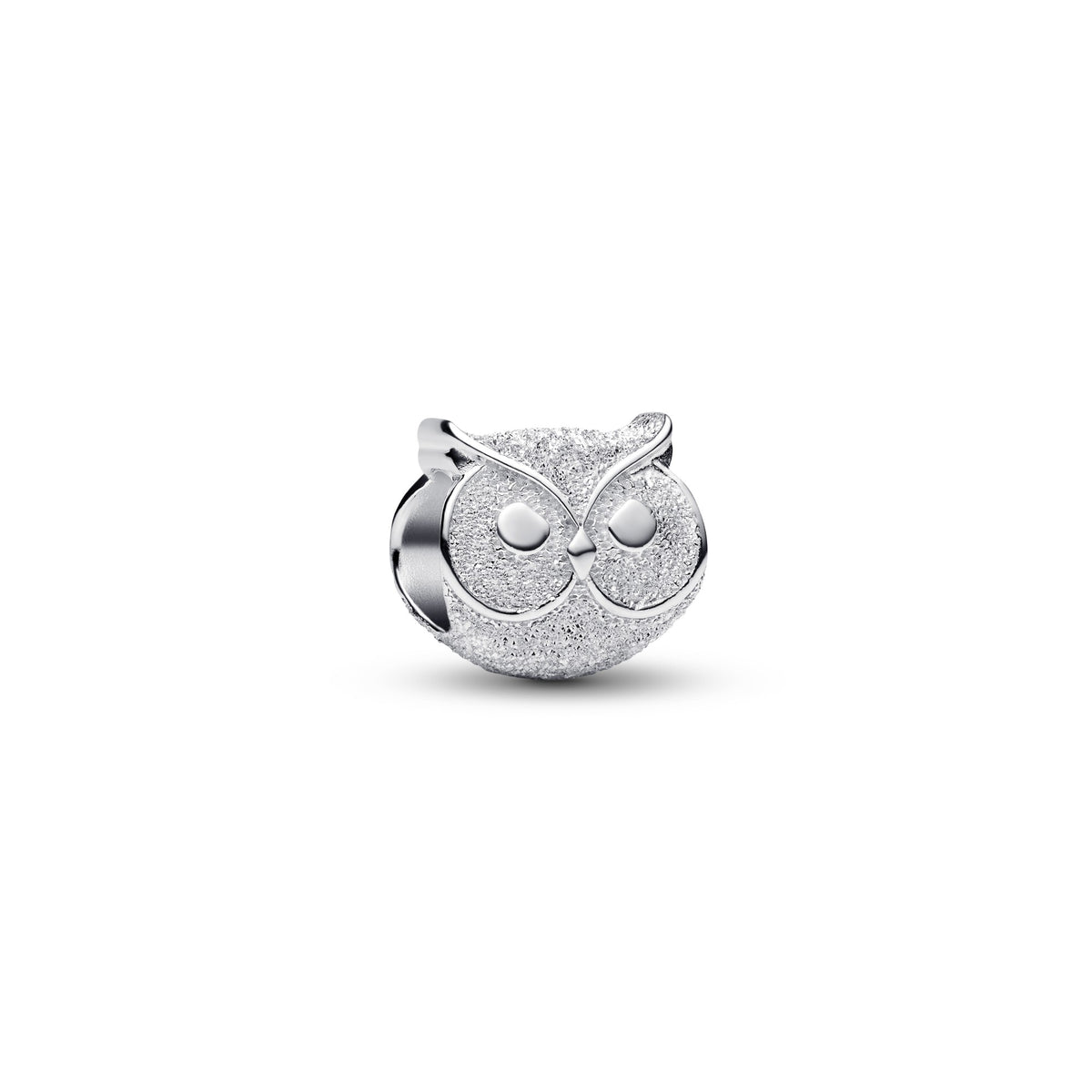 Pandora Getextureerde Uil Minibedel zilver