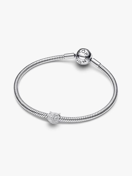 Pandora Getextureerde Uil Minibedel zilver - 794525C00