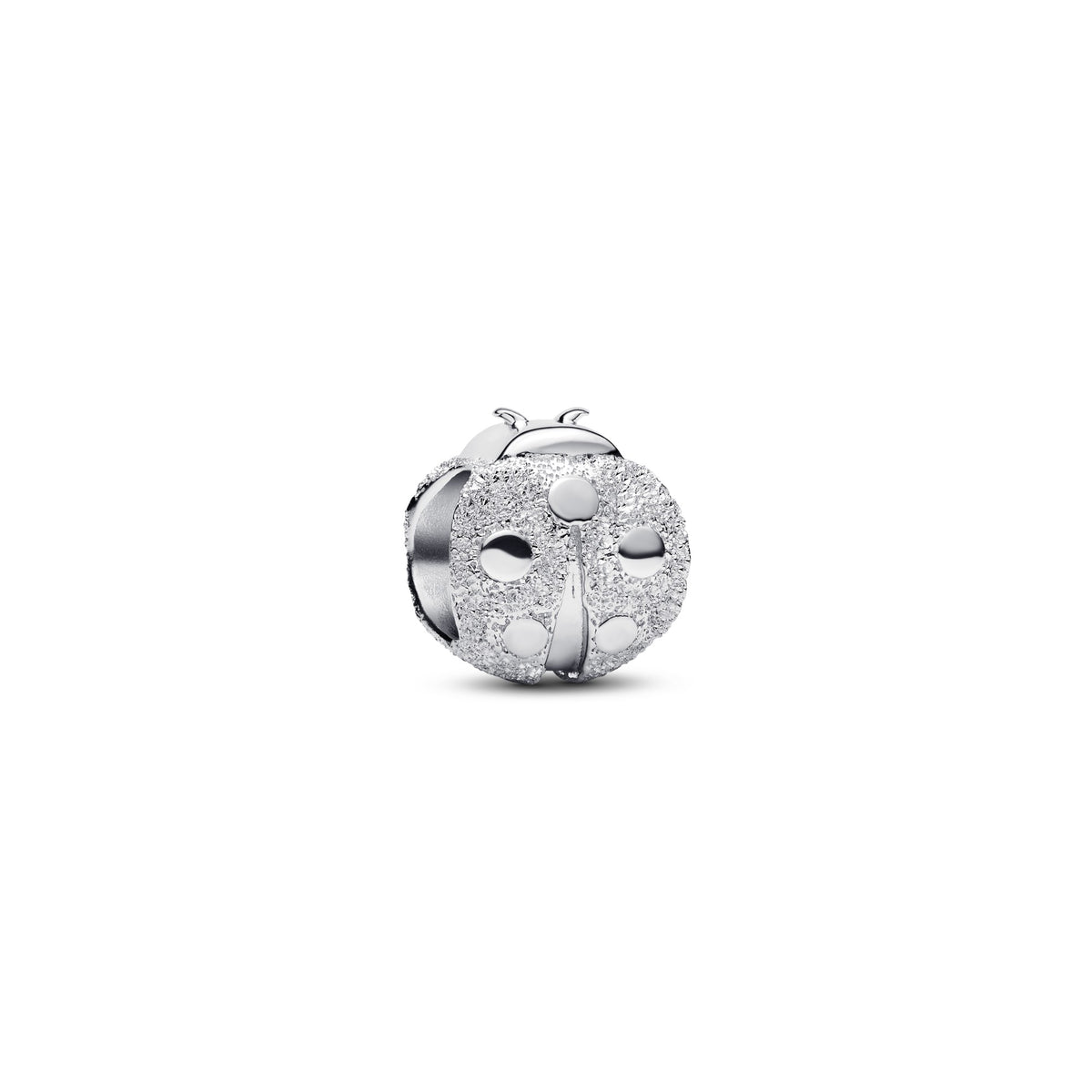 Pandora Getextureerd Lieveheersbeestje Wereldbol Minibedel zilver