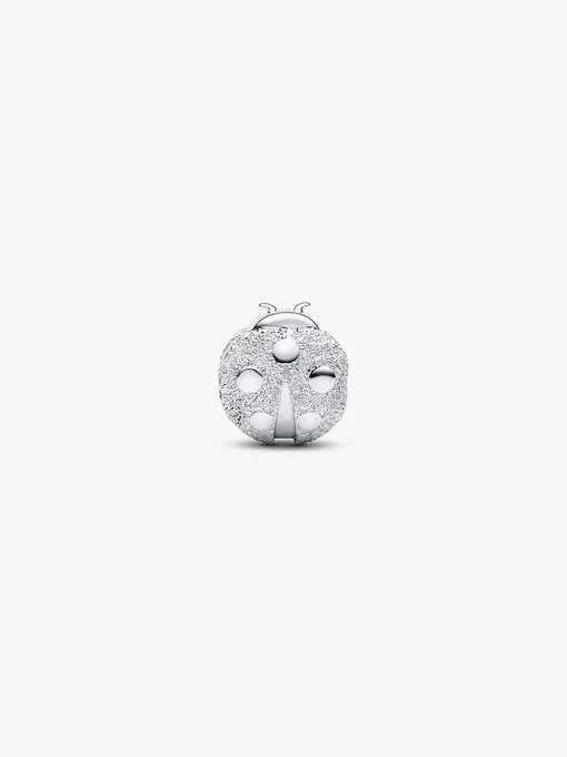 Pandora Getextureerd Lieveheersbeestje Wereldbol Minibedel zilver - 794527C00