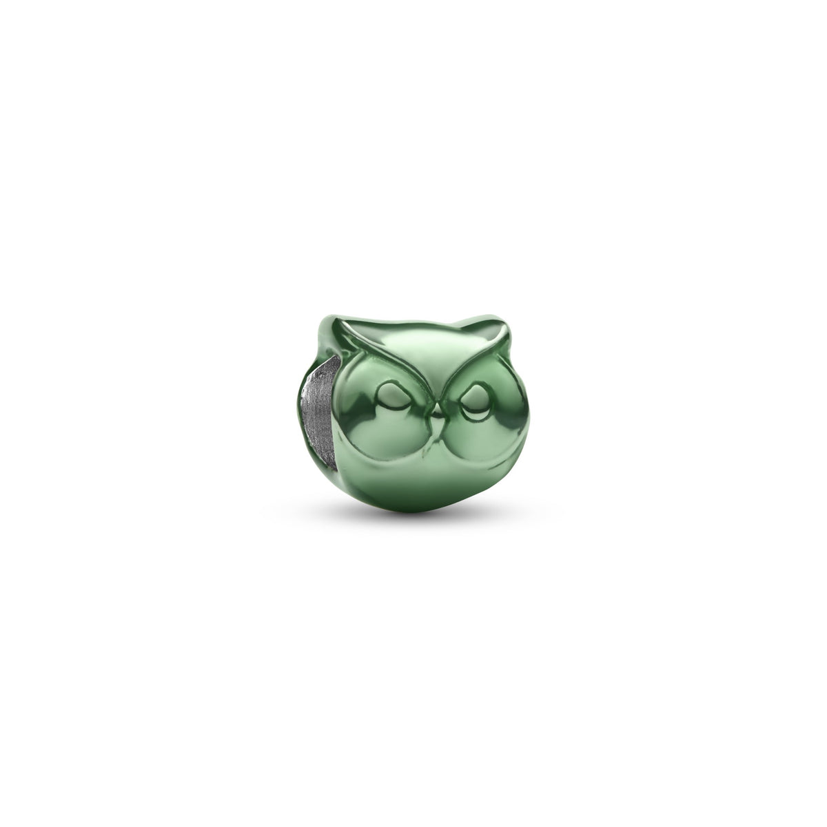 Pandora Groene Uil Minibedel zilver