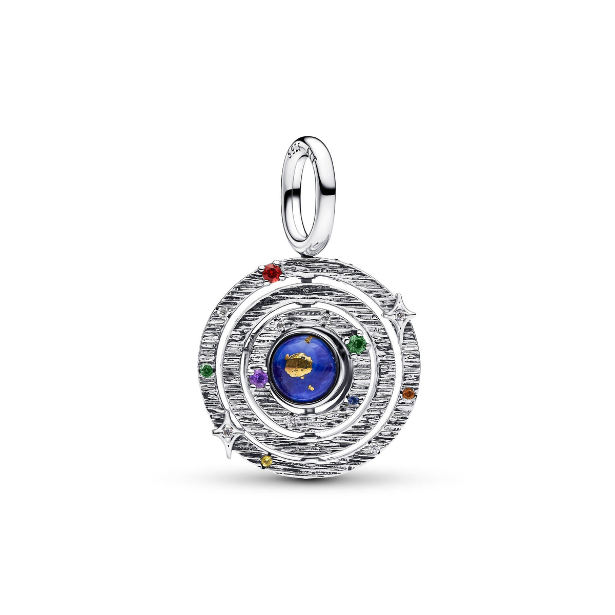 Pandora Draaiende Armillairsfeer Hangende Bedel zilver