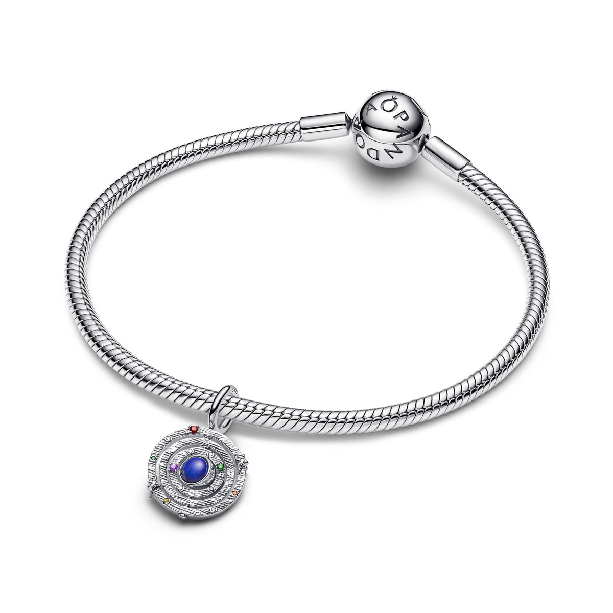 Pandora Draaiende Armillairsfeer Hangende Bedel zilver