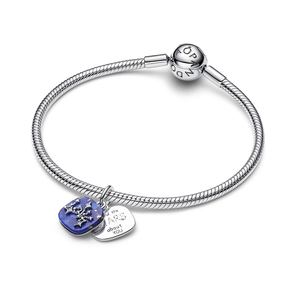 Pandora Hemelsblauwe Liefde Sterrenbeeld Dubbele Hangende Bedel zilver