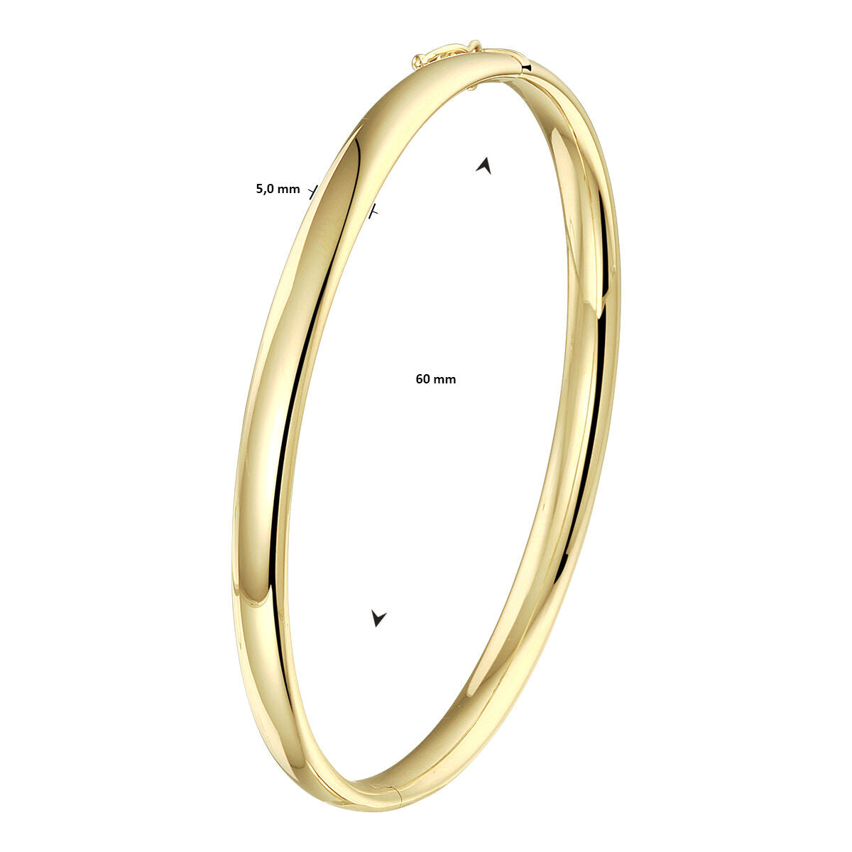 Fantasy Collection 9K bangle scharnier ovale buis 5,0 mm 9K geelgoud