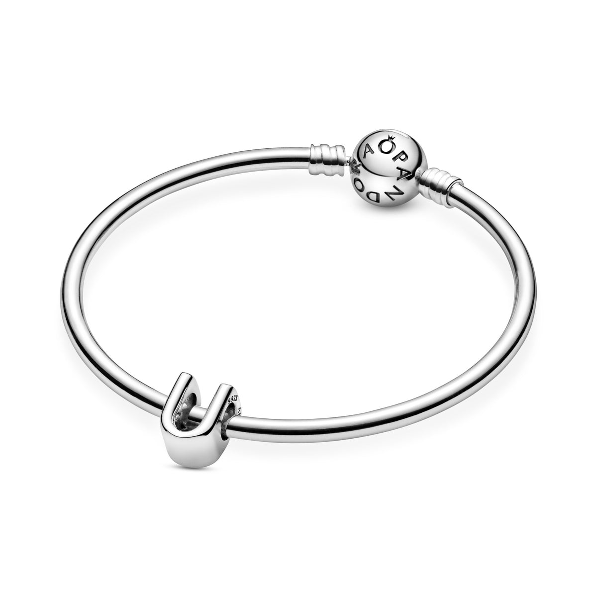 Pandora Letter U Alfabetbedel zilver 797475