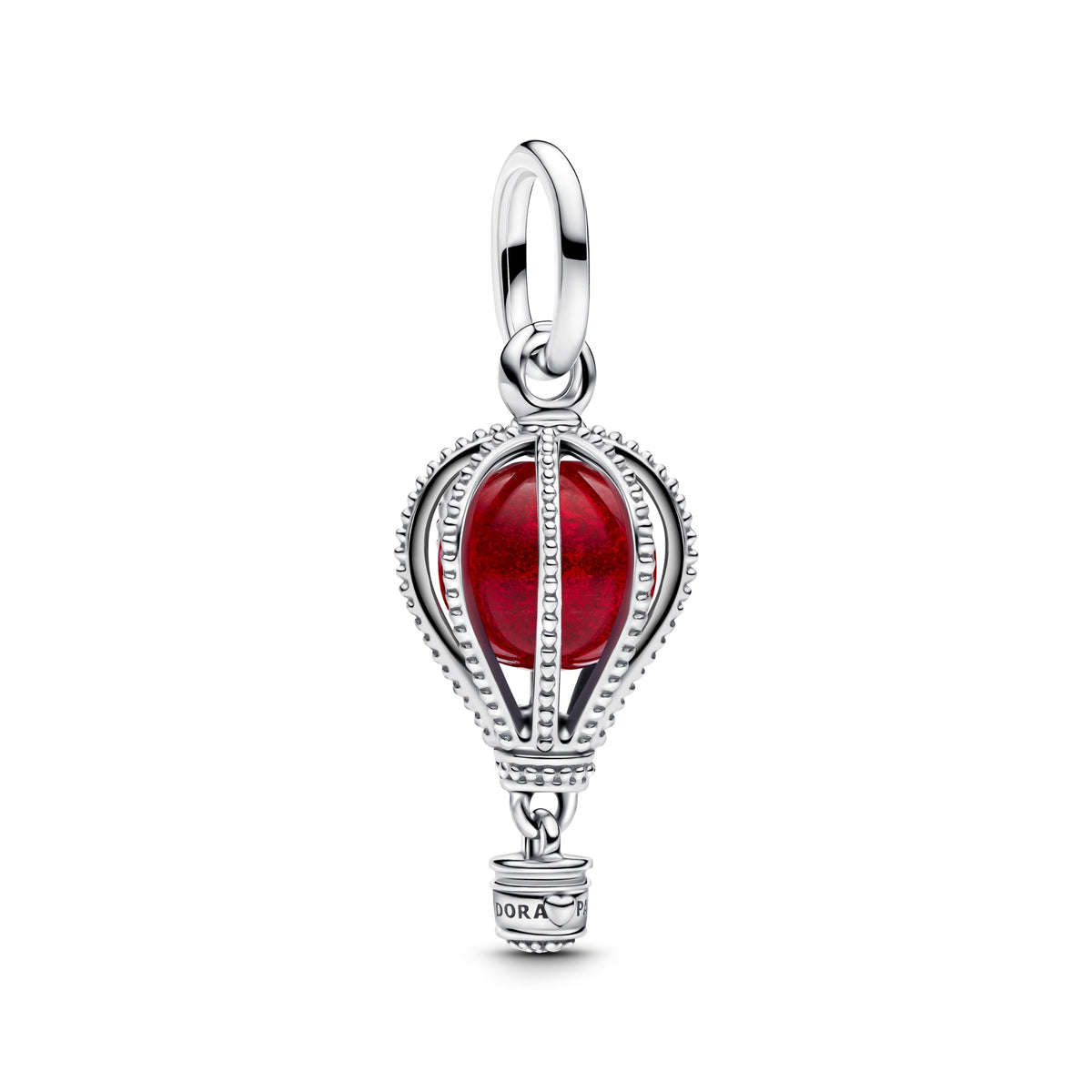 Pandora Heteluchtballon Muranoglas Hangende Bedel zilver