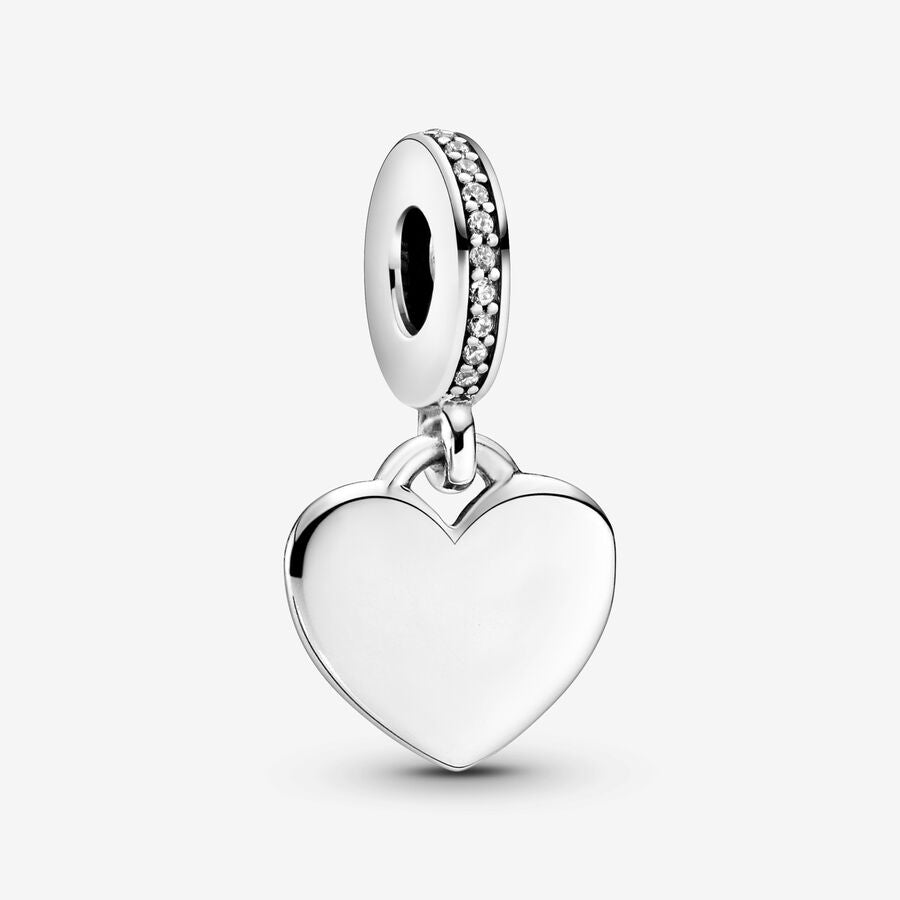 Pandora Graveerbare hartvormige hangende bedel zilver - 798761C01