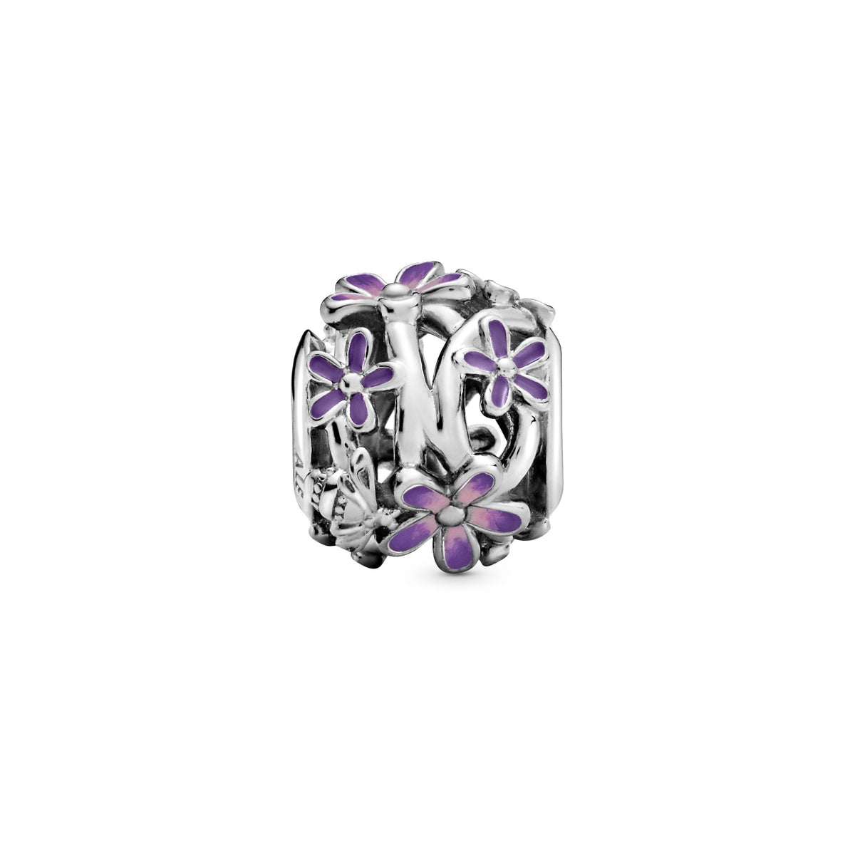 Pandora Opengewerkte Paarse Madeliefjes Bedel zilver 798772C02