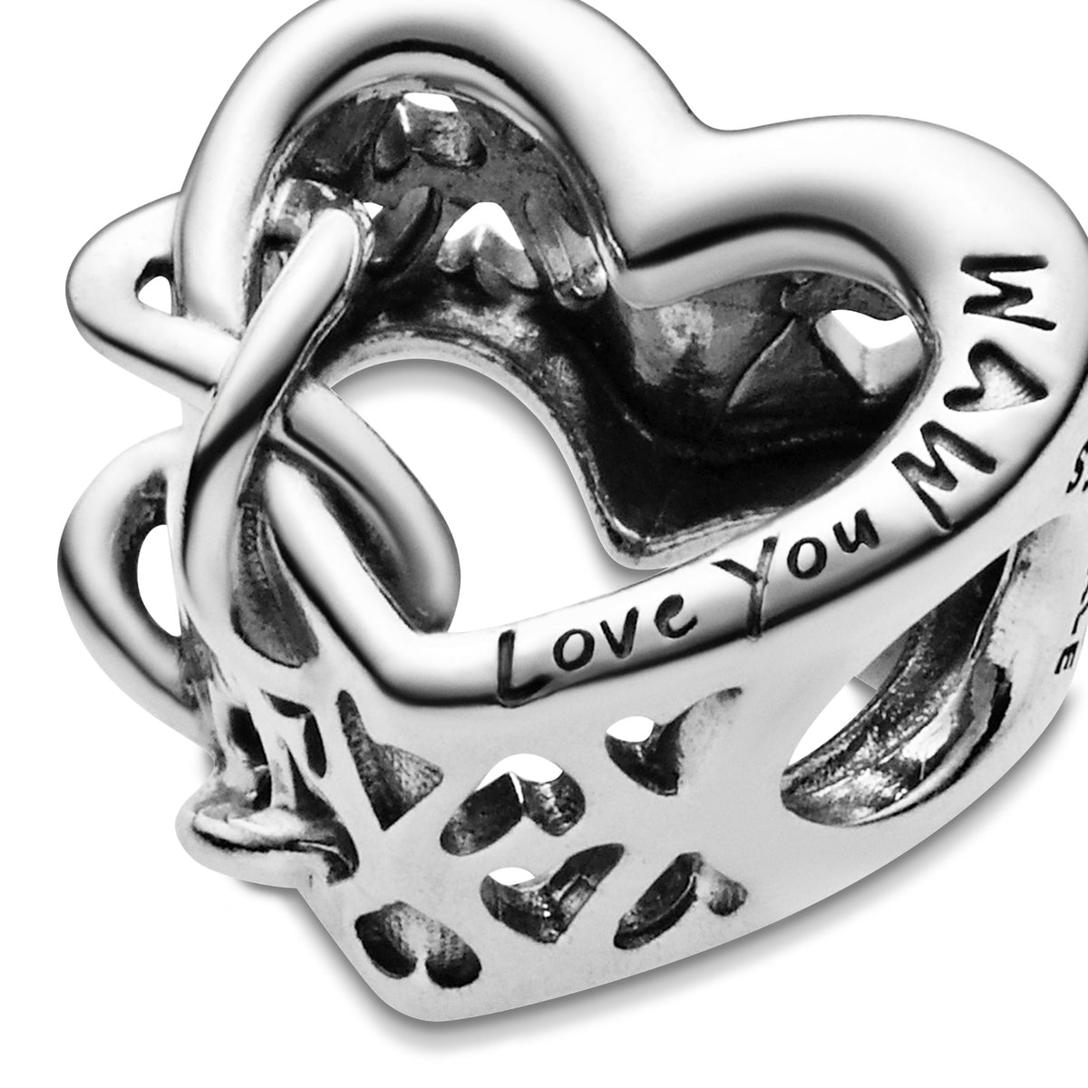 Pandora Oneindig Hart Bedel met Tekst 'Love You Mum' zilver 798825C00