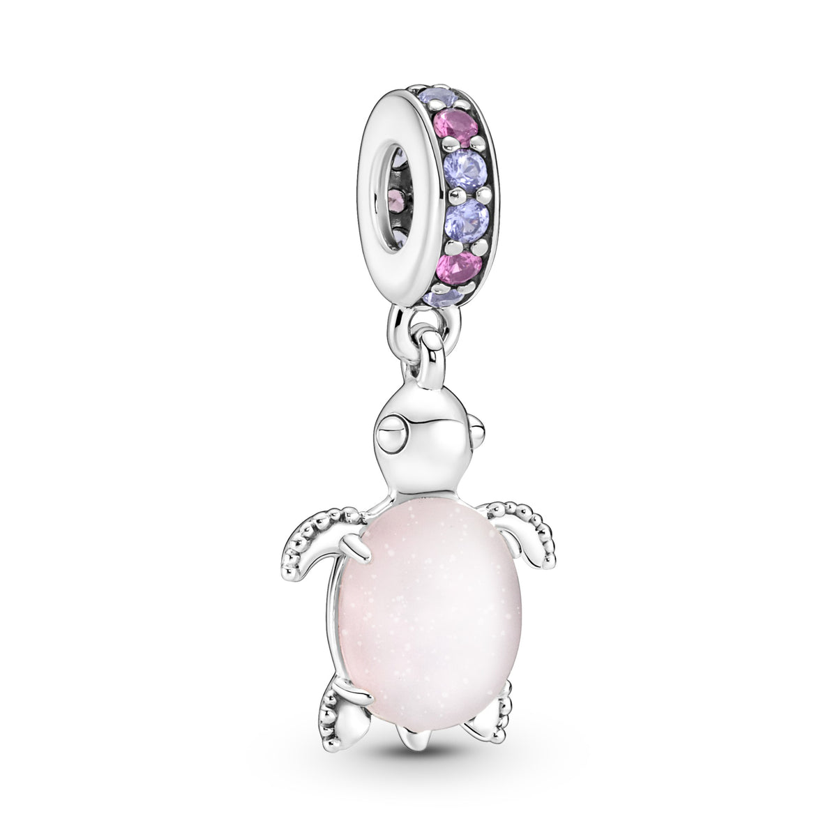 Pandora Hangende Bedel Roze Zeeschildpad Muranoglas zilver