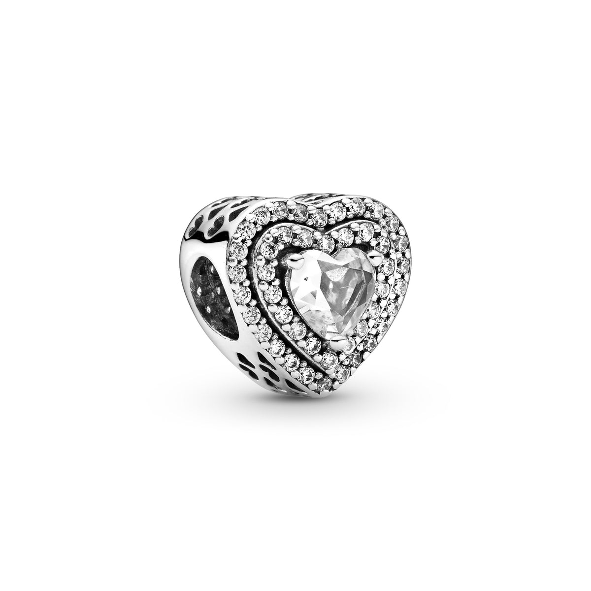 Pandora Sprankelende Bedel Gelaagde Harten zilver