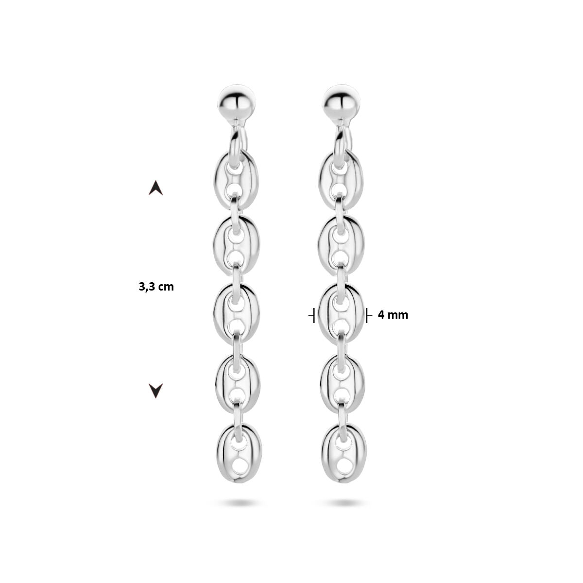 Fantasy Collection Hangende oorbellen koffieboon zilver