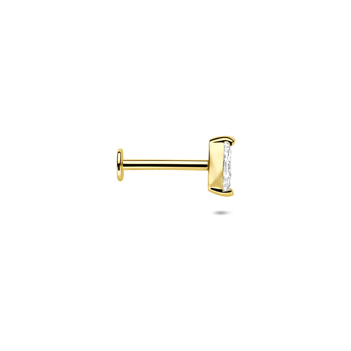 Fantasy Collection Flat back piercing zirkonia 5,5 mm 14K geelgoud