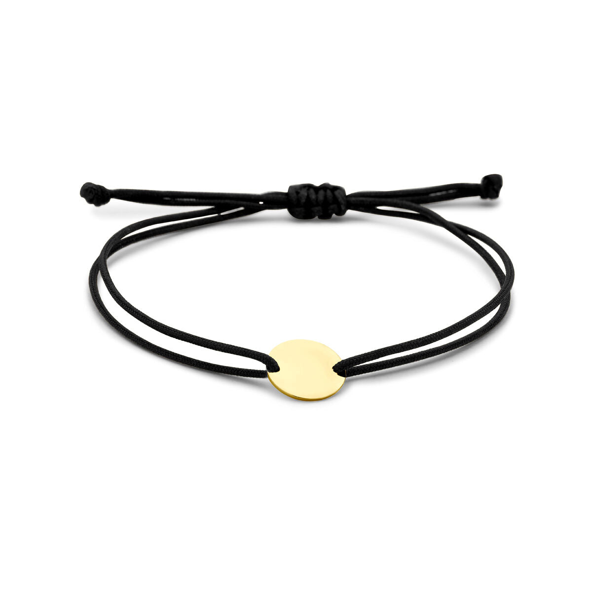 Graveerarmband rondje polyester zwart max. 9K rubber/nylon/leer 20 cm