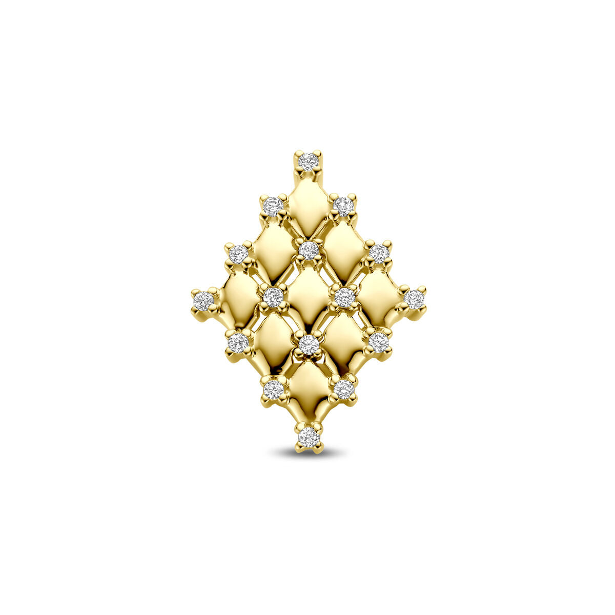 Fantasy Collection Hanger diamant 0.09ct h si 17 mm 14K geelgoud