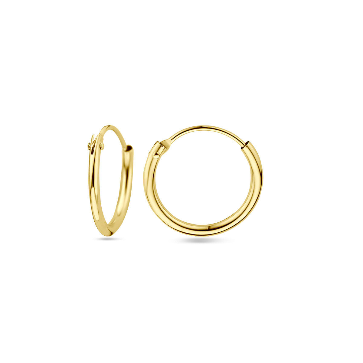 Oorbellen ronde buis 14K geelgoud