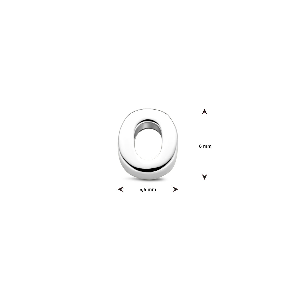 Hanger letter O 6 mm zilver #Letter_O