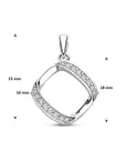 Zilveren gerhodineerde hanger zirkonia 23 mm - 1341906 - PansiteNederland.nl