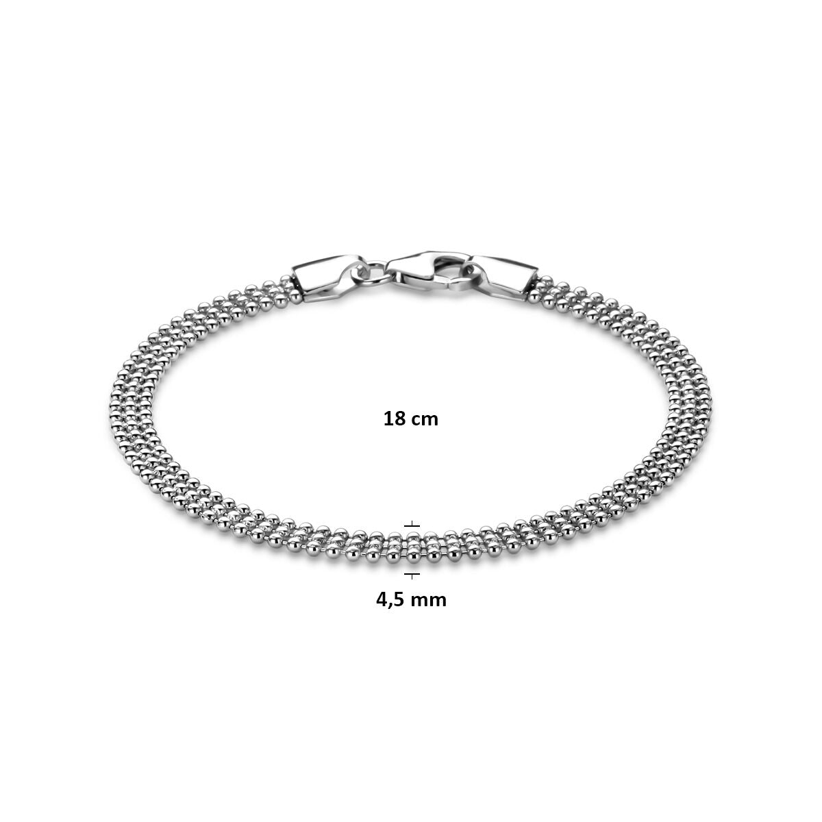 Fantasy Collection Armband bolletjes 4,5 mm 18 cm zilver