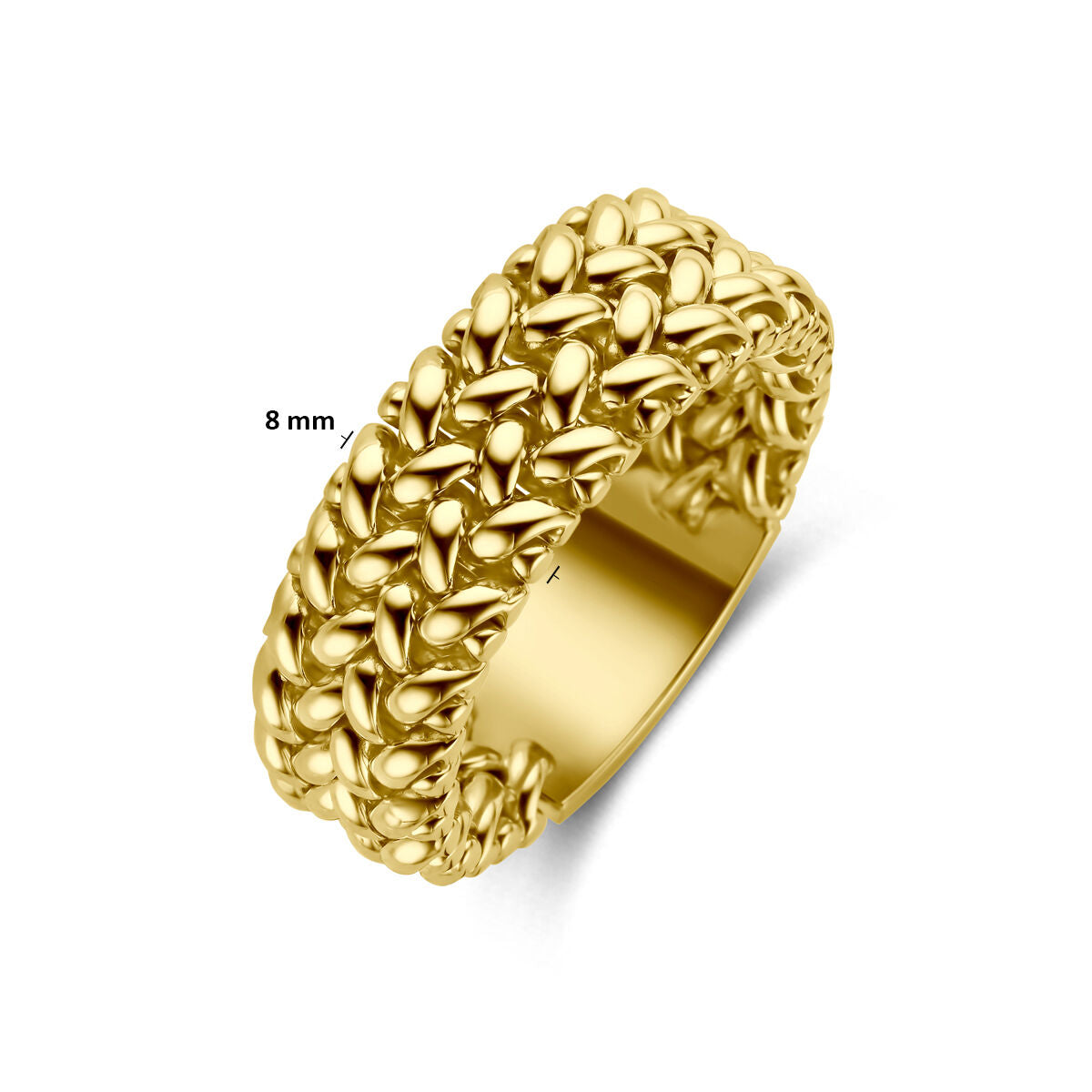 Ring schakel 14K geelgoud 8 mm