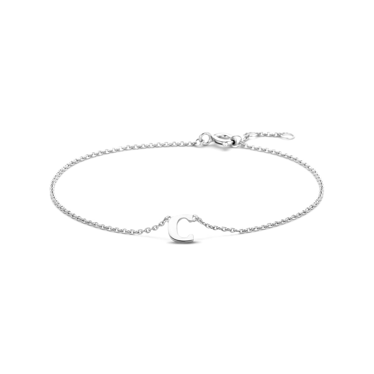 Armband letter C zilver gerhodineerd #Letter_C