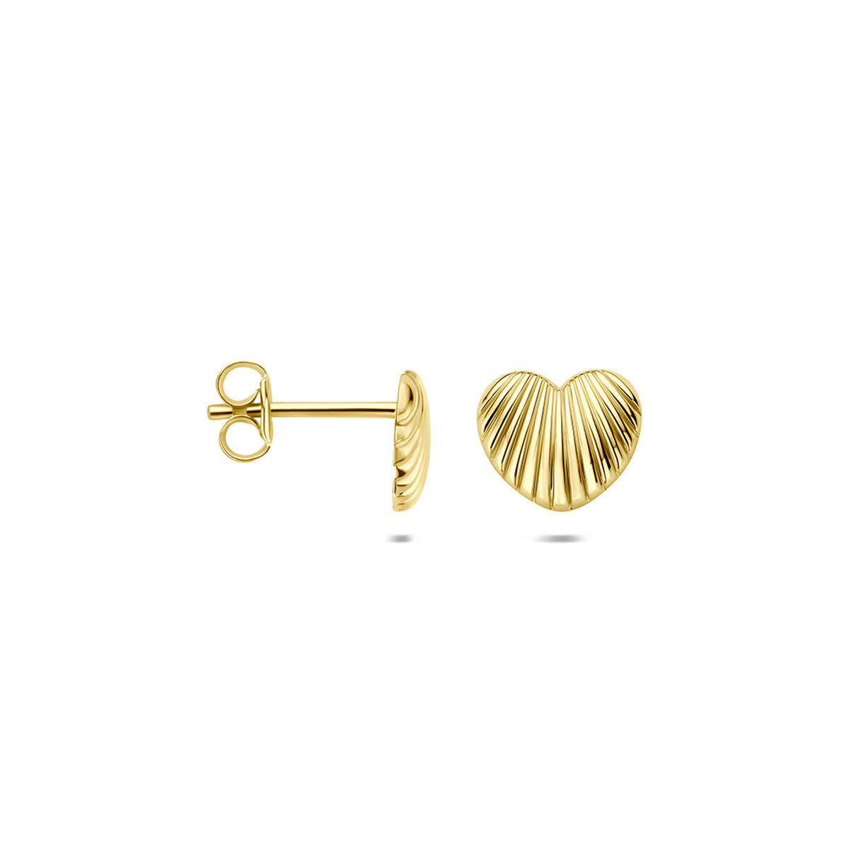 Oorknoppen hartje 14K geelgoud 7 mm