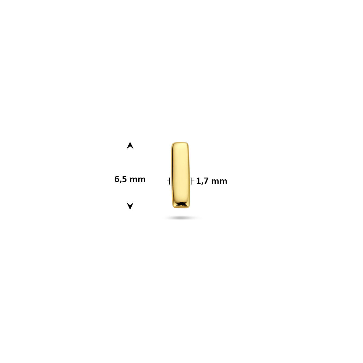 Fantasy Collection Flat back piercing balk 6,5 mm 1 micron zilver verguld