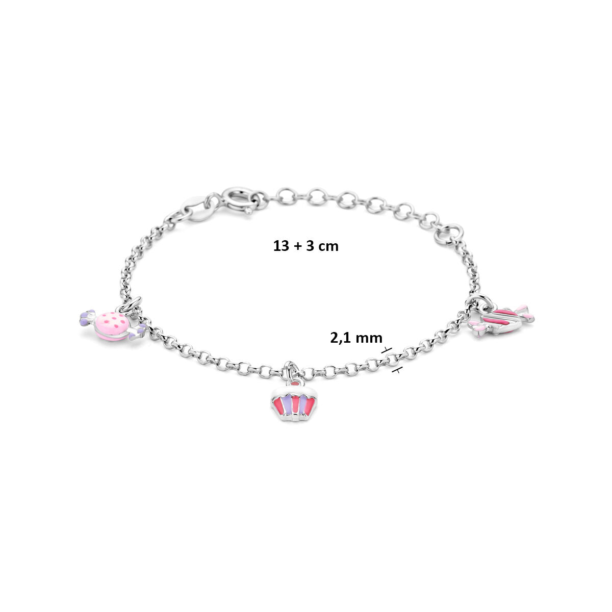 Fantasy Collection Armband emaille 13 + 3 cm zilver