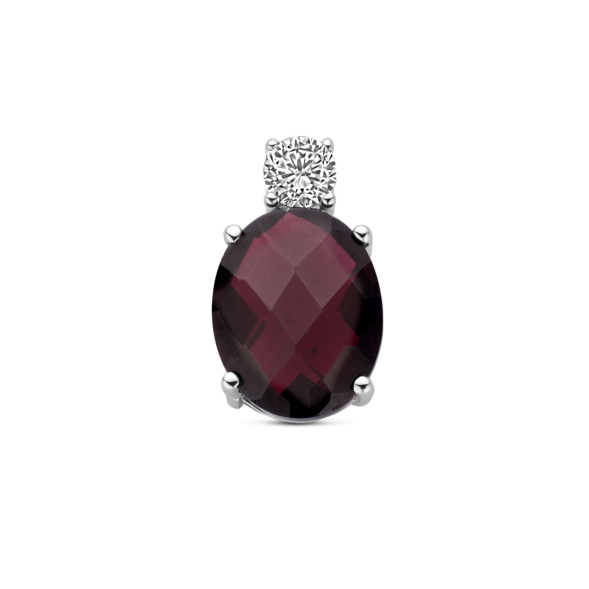 Fantasy Collection Hanger granaat en zirkonia 13 mm zilver