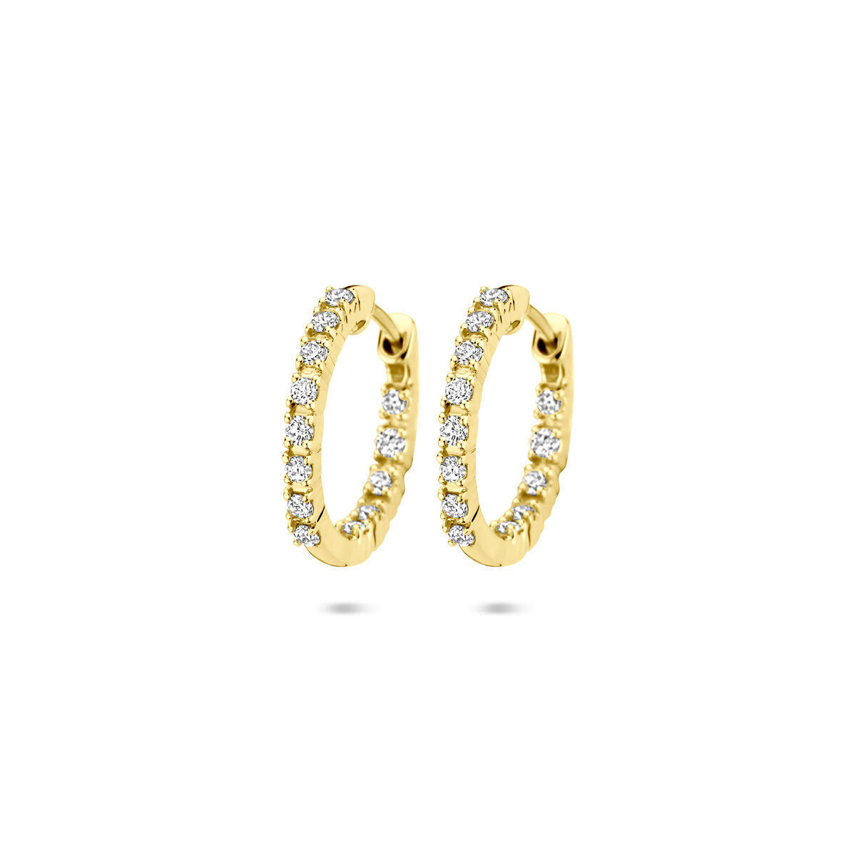 Fantasy Collection Oorbellen lab grown diamant 0.50ct (2x 0.25ct) h si 17,5 mm 14K geelgoud