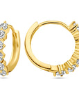 Zilver Verguld (Geel) Klapoorringen Zirkonia 1 Micron 2103403