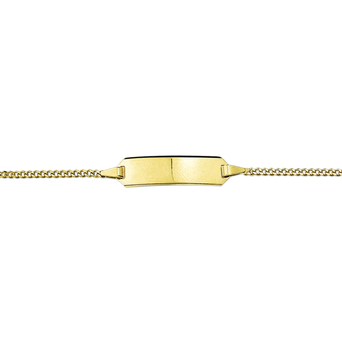 Fantasy Collection Graveerarmband gourmette 4 zijdes geslepen plaat 5,0 mm 14K geelgoud