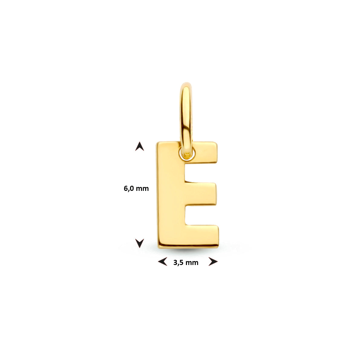 Hanger letter E 9K geelgoud #Letter_E