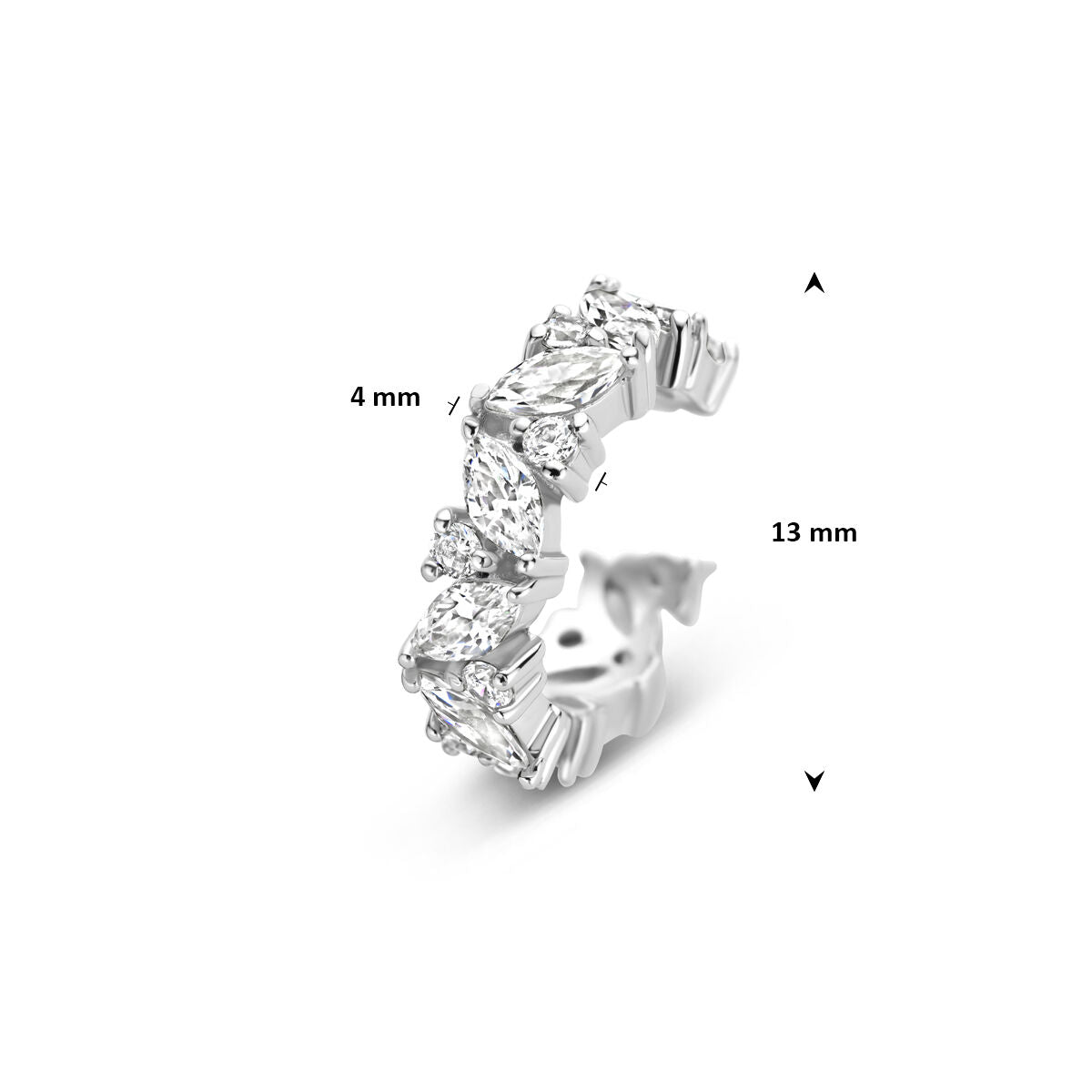 Fantasy Collection Ear cuff zirkonia 13 mm zilver oorbellen